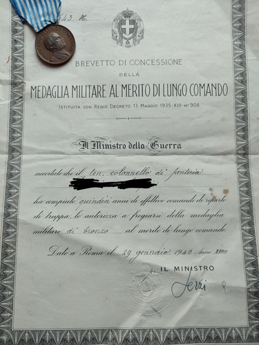 Diploma medaglia bronzo merito - diploma,