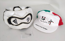 Pallone Calcio Adidas Teamgeist Mondiale 2006 FIFA+cappellino Italia'90 Rari-XXX
