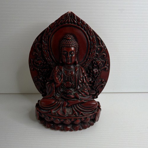 Seated buddha statue red - seated,
