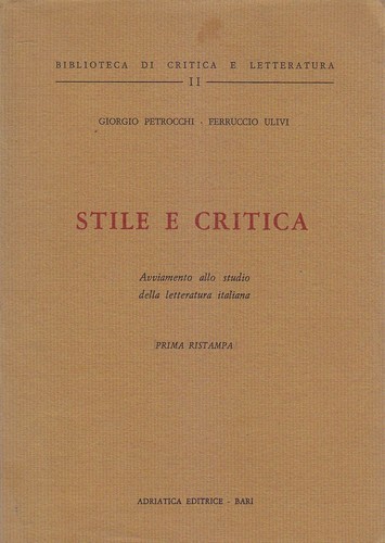 Stile critica petrocchi - petrocchi, e