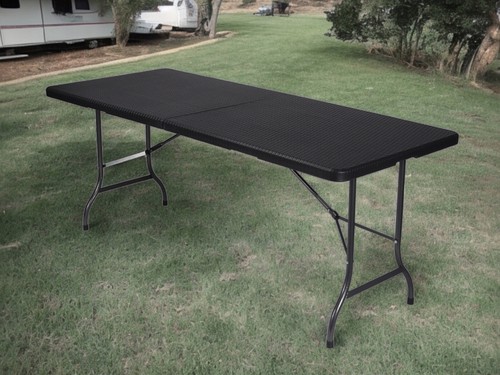 Tavolo pieghevole look rattan - tavolo,