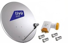 KIT SATELLITE: PARABOLA 60 CM +LNB 4 USCITE +  4 SPINOTTI