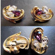  ORECCHINI TRIFARI Crown Orig.'50 2,1x1,8 Mai indossati