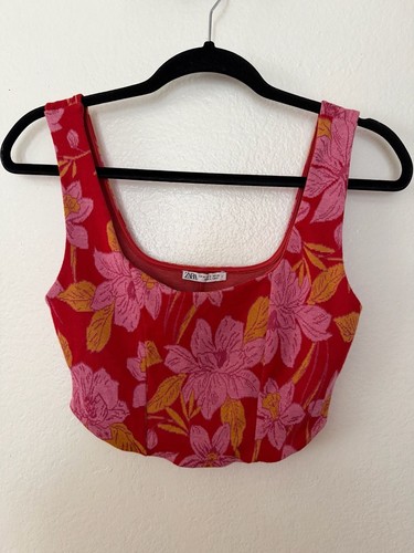 Canotta zara floreale jacquard - zara,