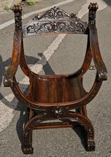 SEDIA POLTRONA A POZZETTO NEO RINASCIMENTO 1870/80 RESTAURATA H 92 H 39 L 58 P55