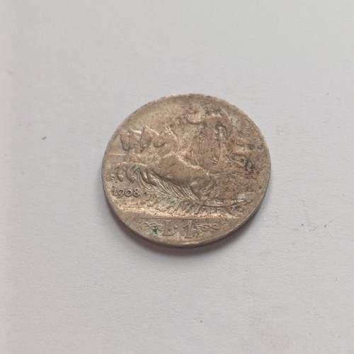 Silver coin lira 1908 non - silver,