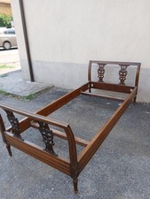 LETTO 1 PIAZZA NOCE CON RICCHI INTAGLI - COMPLETO - POCO RESTAURO - 1960 EMILIA