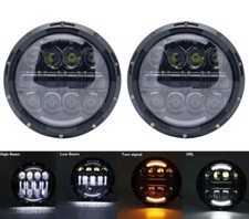 2 FARI LED 7" POLLICI H4 PER