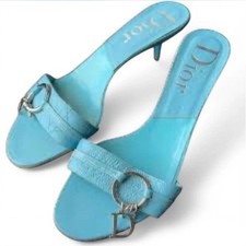 Christian Dior Charm Mules Blu
