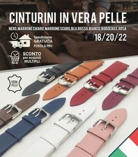 Cinturino orologio pelle 16 18 20 22 mm nero marrone blu bordeaux rosso bianco