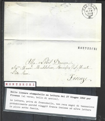 1852 prefilatelica con testo - 1852,