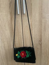  borsa velluto nero ricamo