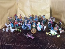 LOTTO PERSONAGGI PRESEPE 40 PEZZI PLASTICA ITALY STATUINE 