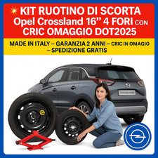 ?Kit Ruotino Scorta Opel Crossland 16” 4 Fori Con Cric Gratis DOT2025 ?
