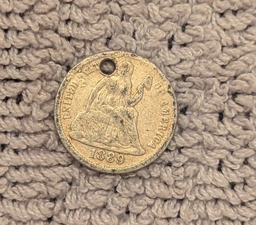 Moneta argento 1889 usa seduta - moneta,
