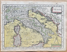 Antica mappa d’Italia di Mercator 1633, incisione originale