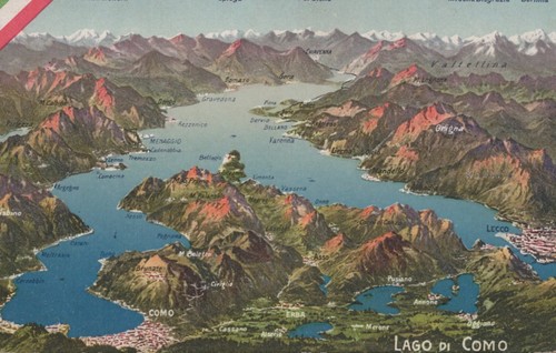 Cartolina lago como - cartolina,