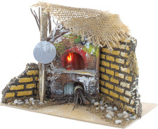 Forno Con Lampada Effetto Fiamma – Ambientazione Rustica Artigianale per Presepe