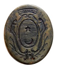 Timbro sigillo per Ceralacca periodo 1700/1800. Stemma araldico. 23x19 mm
