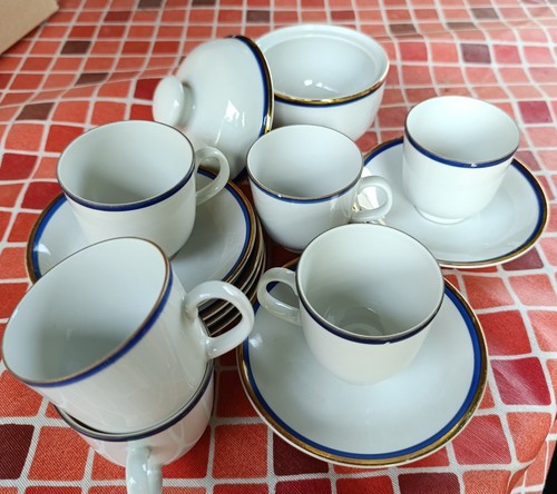 Sei tazzine caffè piattini - , e