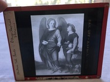 Lanterna magica Doppio vetro Antica Vasari Andrea del Sarto L'Arcangelo Raffaele