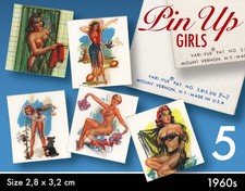 5 Vari Vue Flicker Immagine Rotante Pin Up Girls USA 1960er Sexy Lenticolari Red