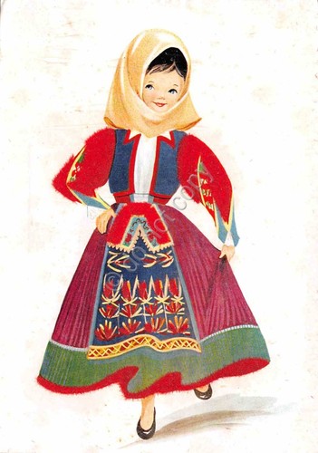 Cartolina costumi tradizionali - costumi,