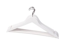 Set 6 Pezzi Stampella Gruccia in Legno Bianca