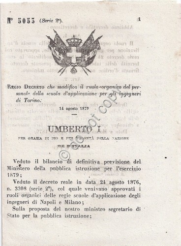 Regio decreto 1879 umberto - regio,