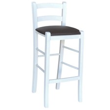 Sgabello legno bianco sedile