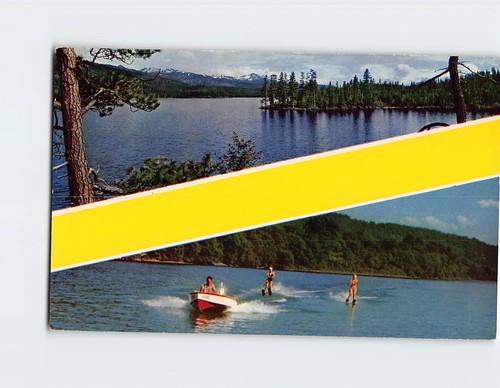Postcard lake people landscape - postcard,