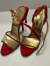 Sandalo Rosso Sexy -Tacco altissimo 35.Fetish -Cubista -Immagine