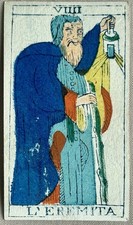 Carte Tarocchi Antiche - L‘Eremita - Antique Tarot Card The Hermit -Solesio 1850