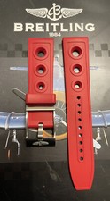 NUOVO 22 MM OEM BREITLING OCEAN RACER CINTURINO IN GOMMA ROSSO 22-20 CON FIBBIA