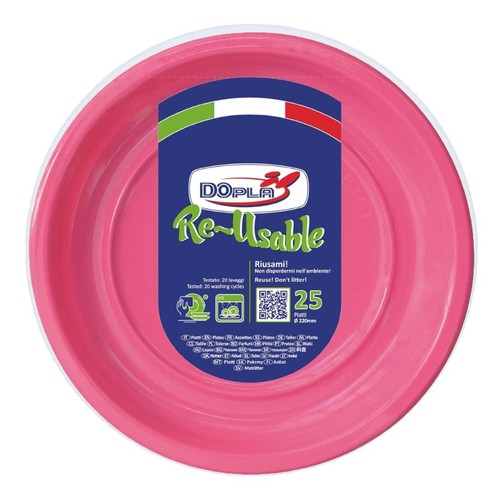 Piatti piani reusable fucsia - piatti,