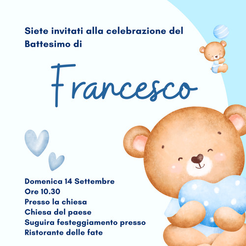 Invito digitale orsetto - digitale,