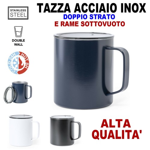 Tazza acciaio inox doppio - acciaio, e