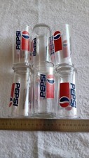 LOTTO 6 BICCHIERI IN VETRO - PEPSI - PEPSICOLA ROSSO BLU