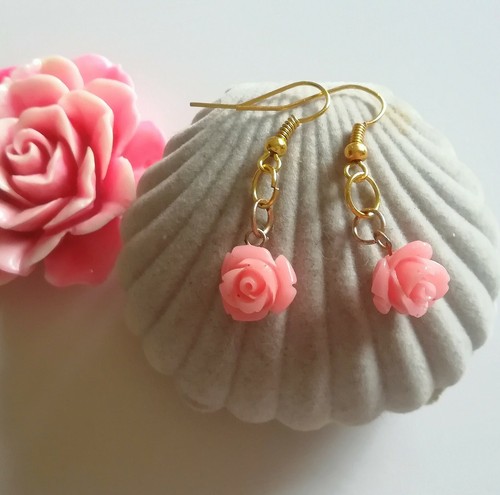 Orecchini con roselline - orecchini,