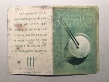 Tessera Opera Nazionale Balilla - Anno XIV -Figlio della Lupa - Tamburino Verde