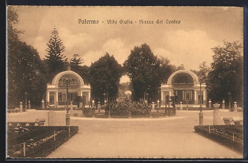 Cartolina palermo villa - palermo,,