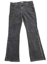Pantaloni svasati in velluto a coste Sharagano - grigio marrone designer stile Rockstar taglia 42