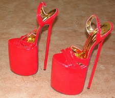 Fetish sandals Red lack