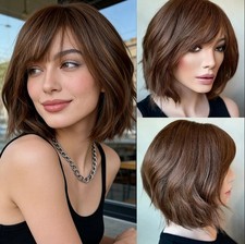 Parrucca media marrone pizzo