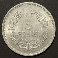 FRANCE 5 FRANCS FRANCS 1945