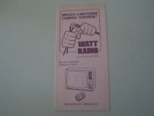 VECCHIO DEPLIANT BROCHURE WATT RADIO - BEINASCO TORINO - VINTAGE ANNI '80