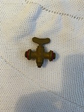 Vintage Brass T-Valve with Red
