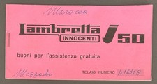 LAMBRETTA J 50 - Buoni per l'assistenza gratuita 1966