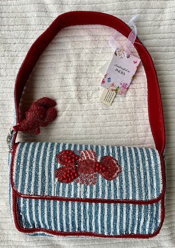 Borsa aragosta blu righe - borsa, con