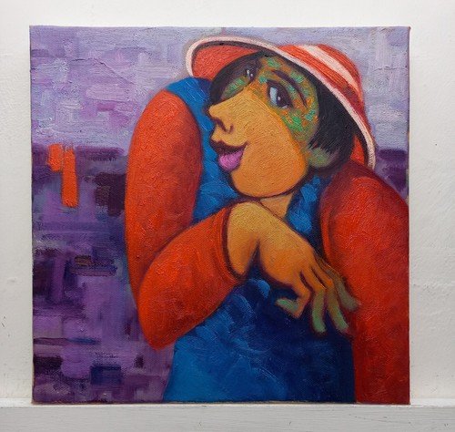 Figura dipinto quadro olio - figura,